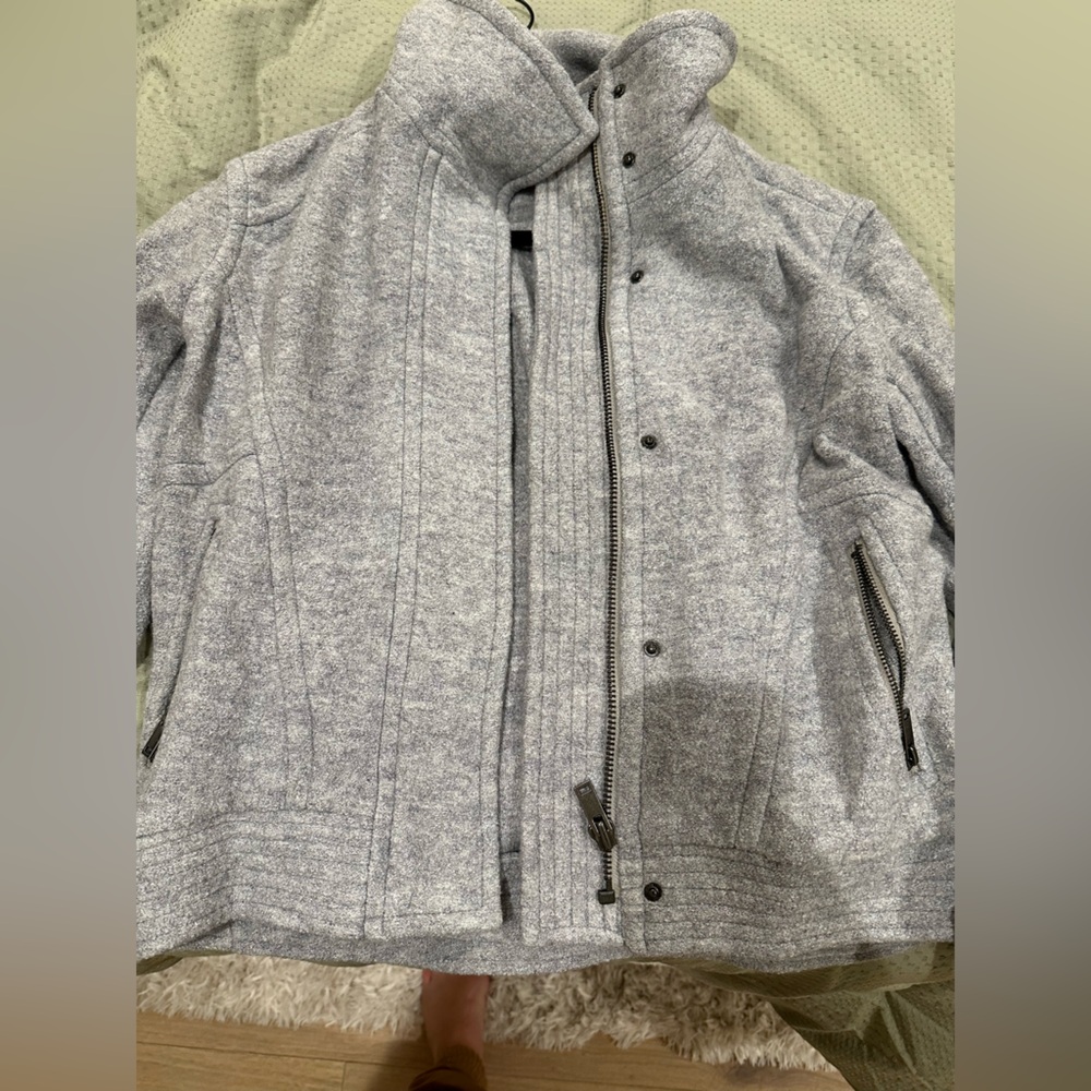 Grey bomber wool jacket